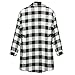 ZANZEA Women Black White Plaid Long Sleeve Loose Europe Style Blouse Shirt