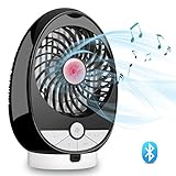 USB Personal Music Fan Bluetooth Speaker Air Fan - OLIISS 3 Speeds Rechargeable Dual Channel Stereo Speaker Support Bluetooth Connection & TF Card