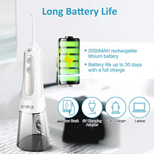 image for Water Flosser, Cordless Electric Oral Irrigator, 300ML Portable and Re