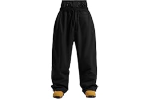 GSOU SNOW Mens Snow Pants Women Baggy Snowboard Pants Loose Fit Insulated Windproof Waterproof for Ski Hiking Winter Outdoor