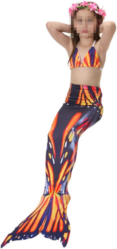 huiyemy Kids Mermaid Costume Girls Mermaid Swimsuit Girls Swimming Costume Mermaid Tail Bikini 3pcs