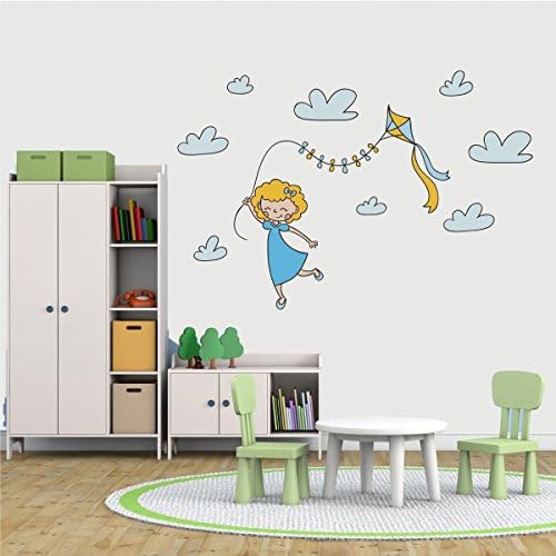 ZigRocket Little Girl n Kite DIY Wall Sticker Removal Vinyl Home Decor Wall Decor Decal Wall Murals 95 x 140 cm