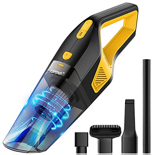 Handheld Vacuum, Cordless Handheld Vacuum, Rechargeable, 8000PA Strong Suction for Home and Car Cleaning, Yellow