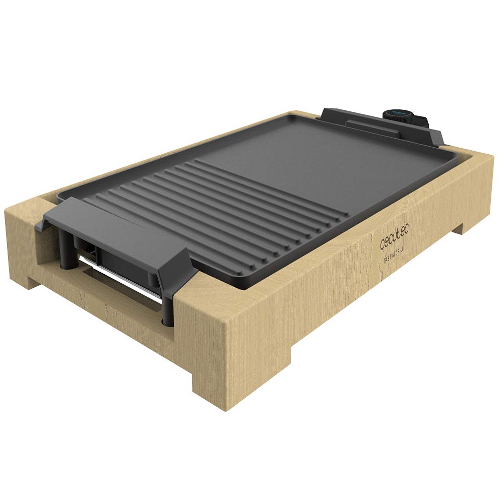 Cecotec-Plancha-de-asar-electrica-TastyGrill-2000-Bamboo-Black-Potencia-2000-W-Acabados-en-acero-inoxidable