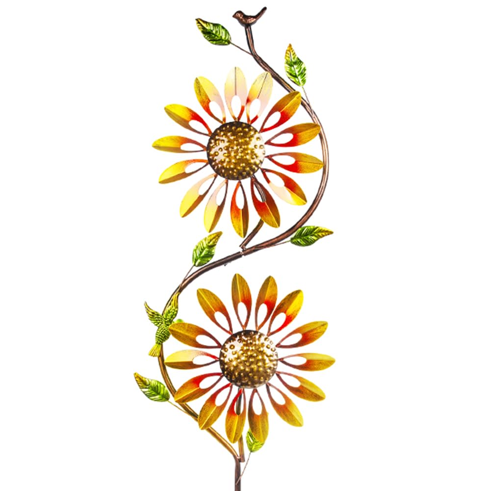 Photo 1 of DREAMSOUL Sunflower Wind Spinners Outdoor, Metal Wind Sculptures & Spinners Kinetic Wind Spinners for Yard and Garden 43 * 10 Inche