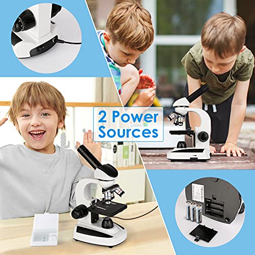 Upgraded Microscope for Adults, Students & Kids 40X1000X, Chargable
