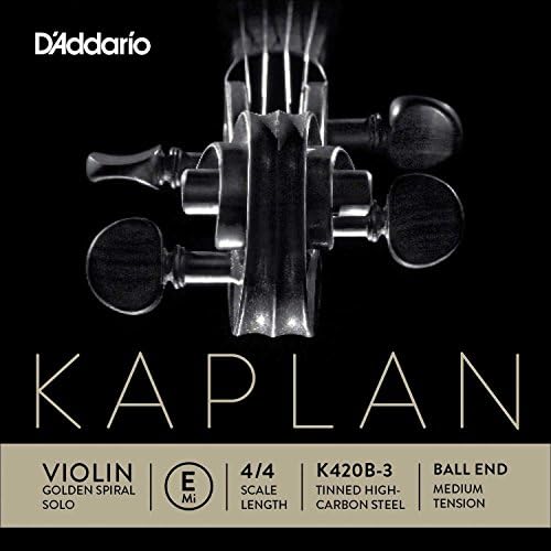 D'Addario Kaplan Golden Spiral Solo 4/4 Violin E String - Medium Gauge - Steel - Ball-End