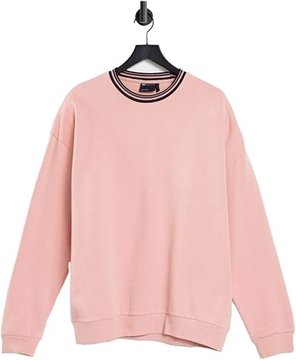 Amazon エイソス スウェット トレーナー メンズ Asos Design Oversized Sweatshirt With Tipping In Pastel Pink 012c 並行輸入品 トレーナー パーカー 通販
