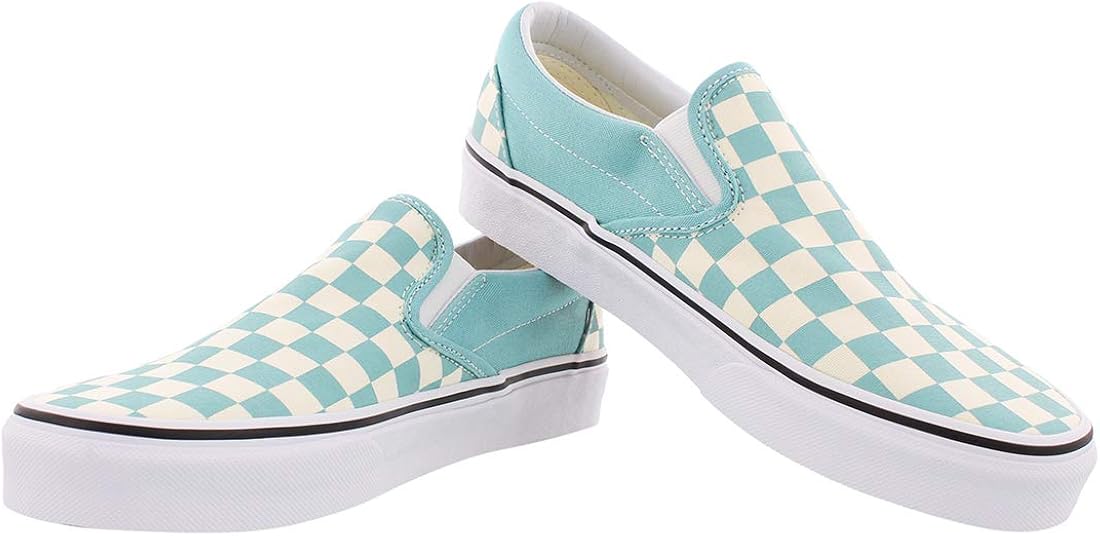 aqua checkered vans