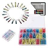 SOLOOP 240pcs Heat Shrink Wire Connector Kit Waterproof Marine Automotive Terminals Set Red 22-18 gauge Blue 16-14 gauge Yellow 12-10 gauge
