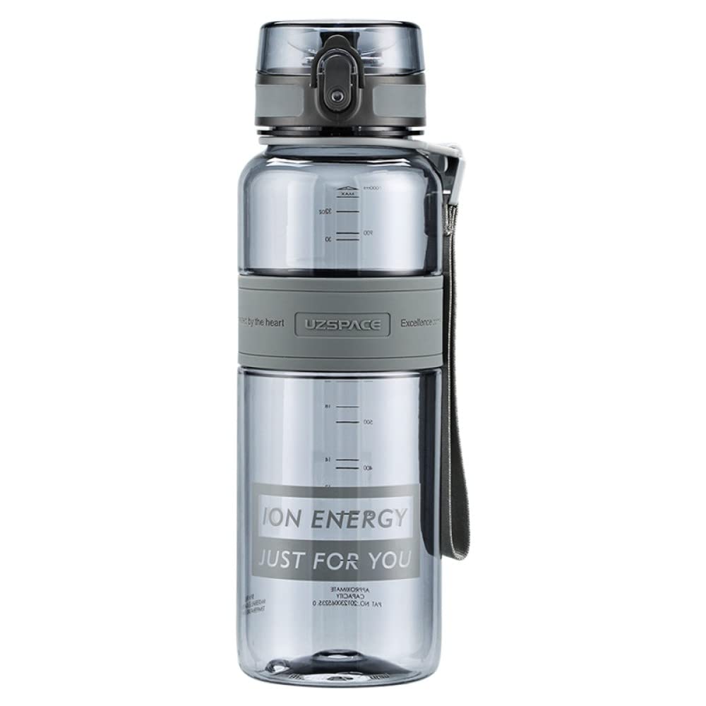 OM SUPPLIES Water Bottle Fruit Infuser Sports Water Bottle 1000ml, BPA Free Tritan, Leakproof (Bark Grey)