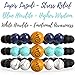 BE HERE NOW Set of 3 Boho Beaded Anxiety Bracelets for Women, Men, Kids | Braclets with Lapis Lazuli, Blue & White Howlites, Lavarock, Sandalwood. Gift Box. Gift Card + Extra Satin Bag