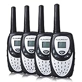 FLOUREON 4 Set Walkie Talkies Two Way Radios Long Range 3000M (MAX 5000M open field) UHF Handheld Walkie Talky for Outdoor Camping(Silver)