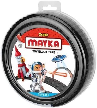 MAYKA Toy Block Tape, 4 stud, 6.5ft, Black,non-marking