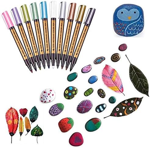 Sansee 2PC Metallic Markers Paints Pens Art Glass Paint Writing Markers DIY Card Making