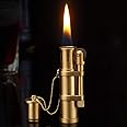 YANCONG Vintage Antique Lighter,Cute Cool Lighters for Smoking,Reusable Windproof Trench Cigarette Lighter,Novelty Soft Flame Kerosene Metal Lighter for Men Dad Husband,Gold,2.9x1.1x0.6 in