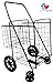 Premium Heavy Duty Metal Folding Shopping Cart with Double Basket - Jumbo Size 150 lb Capacity Black With Spinning Wheels - Make Grocery Shopping Easy (Black)