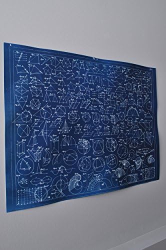 Geometric Formulas Cyanotype Print Minimal Art Original Print