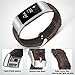 SKYLET Compatible with Fitbit Charge 2 Leather Bands, Retro Genuine Leather Classic Replacement Wristband Compatible with Fitbit Charge 2 with Metal Connector Men Women Small Large (No Tracker)