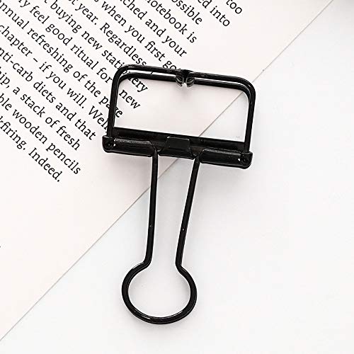 Binder Clips Stainless Steel Metal Paper Clips Clamps File Organizer Stationary Accessaries Perfect for Home/School/Office (Black)