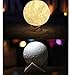 3D Moon Lamp, Linghome LED Enchanting Lunar Night Light 5.12 Inch ,With Wooden Dock, Warm and Cool 3 Colors Dimmable Brightness Adjustment, Best Home Decorative Light and Romantic (Not 3D Print )