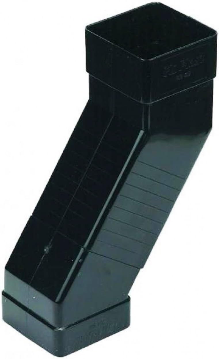 FLOPLAST 65mm Square Downpipe Adjustable Offset Bend - Black