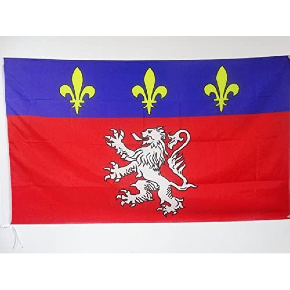 AZ FLAG - French Province of Lyonnais Flag - 2x3 Ft - Lyon Banner with Sleeve - 100% Polyester - Fade Resistant - Vivid Colors - 2' x 3' Feet - 90x60 Cm