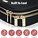 Habe Travel Jewelry Organizer Case - Truly Tangle Free - Space Saving Jewelry Storage Bag - Small Travel Jewelry Box Holds The Most - 12 Pair Earrings, 7 Necklaces, Adjustable Dividers, Large Pocket