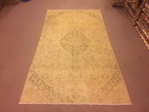 5.6x9.8 Feet Faded Vintage Carpet Green And Yellow Color Handmade Carpet Handmade Rug Handmade Large Rug Large Vintage Carpet Code:VP837