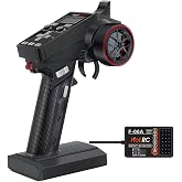 havcybin HOTRC CT-6A RC Transmitter and Receiver 6 Channel 2.4ghz Hand Controlled RC Car Boat Tanks Remote Controller (CT-6A)