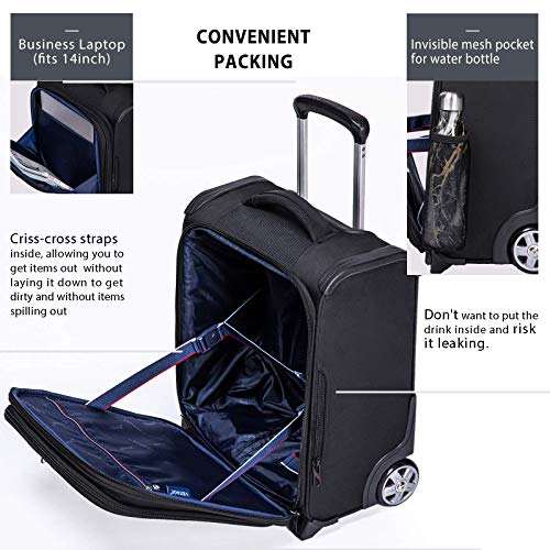 Carry On Rolling Suitcase with USB Port, Weekender Overnight Business