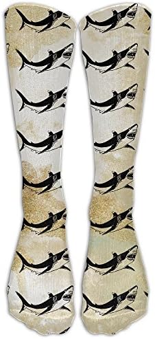 Quen SHARK In Sand Pattern Warm Sock Stocking Crew Socks Athletic Sock