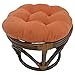 International Caravan 3301-MS-GY-IC Furniture Piece Rattan Ottoman with Micro Suede Cushion