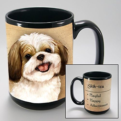Imprints Plus Dog Breeds (R-Z) Shih Tzu Gold & White 15-oz Coffee Mug Bundle with Non-Negotiable K-Nine Cash (shih tzu gold/white 166)