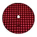 OurWarm 48 Inch Plaid Christmas Tree Skirt, Red and Black Buffalo Plaid Check Tree Skirt with Pom Pom, Double Layers Rustic Xmas Tree Skirt for Indoor Outdoor Holiday Christmas Decorations