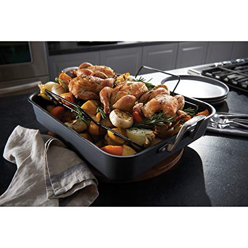 Calphalon 2029653 Premier Hard-Anodized Nonstick 16-Inch Roaster with Rack, Black - Thumbnail 2
