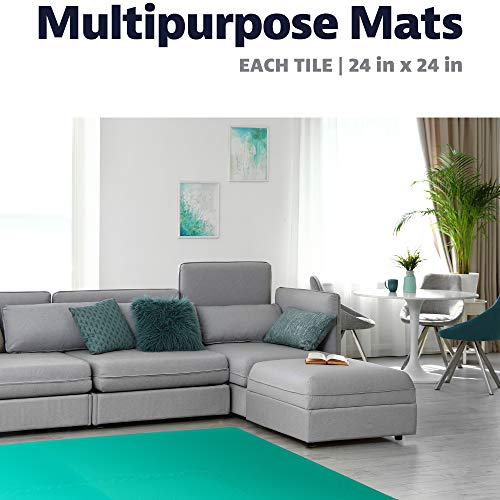 We Sell Mats Multipurpose Exercise Floor Mat with EVA Foam, Interlocking Tiles, Anti-Fatigue, for Home or Gym, 80 Square Feet (20 Tiles), 24 x 24 x 3/8 Inches, Multi-Color - Thumbnail 2