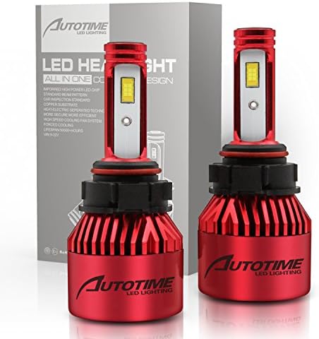 AutoTime 5202(9009) LED Headlight Conversion Kit Flip Chips All -in-one Headlight Bulbs 6000k 76W 12000lm Replace for Halogen or Hid Bulbs – 2 Year Warranty