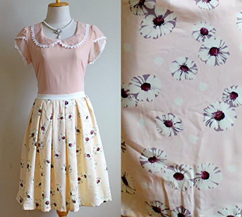 J2349 Vintage Babydoll Retro Sweet Flower Floral Lace Sun Party Prom Cocktail Chiffon New Cream Ivory Dress Size S M
