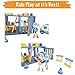 Pidoko Kids Police Station Playset - Everyday Heroes Wooden Toys Play Set, with Accessories - Toy Dollhouse for Boys & Girls Toddlers 3 Year Old and up