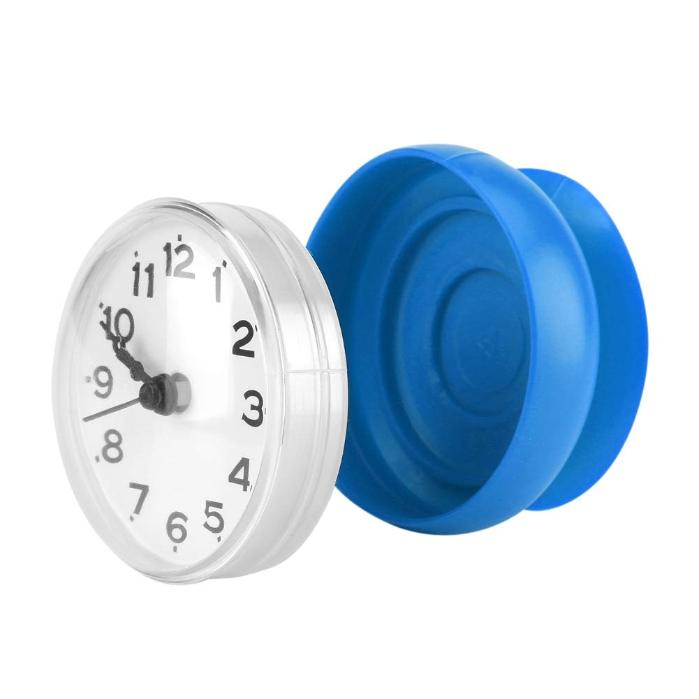 Yosoo Waterproof Shower Clock with Suction Cup Round Arabic Digital Dial for Bathroom Shower Kitchen Bathroom Kitchen Wall Mountable (Blue)