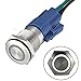 APIELE 16mm Momentary Push Button Switch On Off Stainless Steel with 12V LED Angel Eye Head for 16 0.63