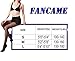 FANCAME Women's Sheer Compression Shaping Pantyhose 40D Push Up Shape Silk Stockings 2 Pair (Medium, Black & Nude)
