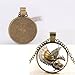 Vintage Steampunk Dragon Photo Cabochon Glass Bronze Pendant Necklace