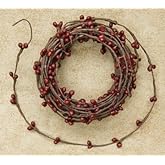 CWI Pip Berry Garland - 18 ft - Artificial Garland for Mantle, Arch, Table, and Entryway - Burgundy