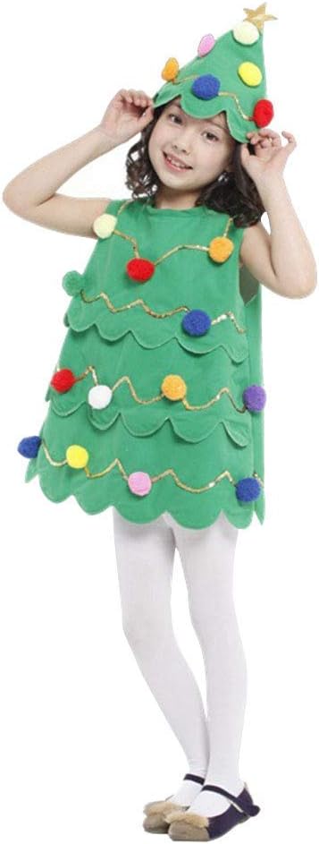Lukis Kids Girls Christmas Tree Costume Children St. Patrick's Day Costume Xmas Party Fancy Dress Outfit 95cm