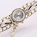 Leoy88 Women Watch Braided Wrist Rhinestone Analog Quartz Watch