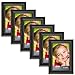 Icona Bay 4 by 6 Picture Frames (4x6, 6 Pack, Matte Black) Wood Photo Frames, Wall Mount Hangers and Table Top Easel, Landscape as 6x4 Picture Frames or Portrait as 4x6, Lakeland Collection