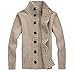 TargetMountain Men's Wool Blend Mock Neck Open Button Down Cardigan Sweater