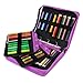 YOUSHARES Colored Pencil & Gel Pen Case in Large Flexible Slot - PU Leather Colored Pencil Case with Zipper Holds 180 Colored Pencils or 140 Gel Pens - for Watercolor Pencils, Gel Pens（Purple）